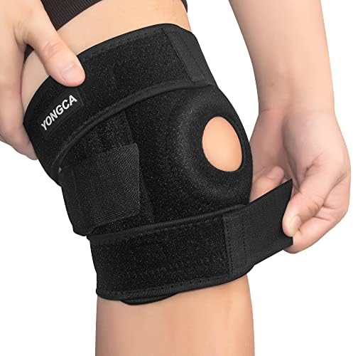 YONGCA Adjustable Knee Braces for Knee Pain Women and Men,Knee Brace with Side Stabilizers and Patella Gel Pads,Knee Sleeve Support for Workout and Injury Recovery