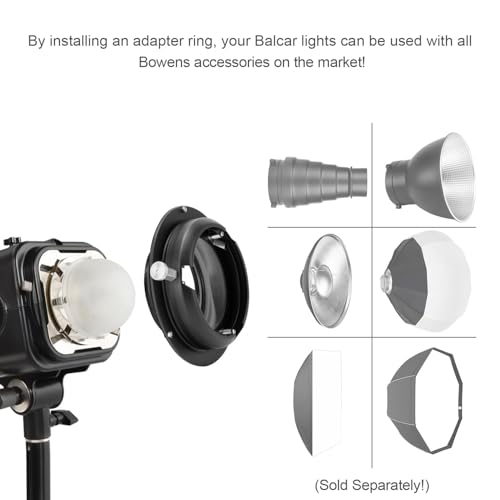 Image of FOMITO Bowens Mount Adapter Ring, Speedring Converter for Studio Flash Strobes, Softboxes, Reflectors, Beauty Dishes and Light Modifiers, Durable Metal Construction (SN-13)