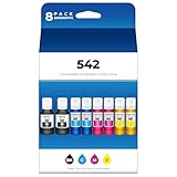 542 botellas de repuesto de tinta ET-5150 ET-5170 ET-5850 ET-5800 de repuesto para botellas de repuesto de tinta Epson 542 (paquete de 8) para Ecotank Pro ET-5180 ET-5880 ET-16600 ET-16650 ET5150