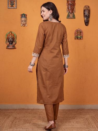 Image of INDO ERA Women's Black Silk Blend Embroidered Mirror Work Kurta & Pant with Dupatta Set (IEDDAI484)