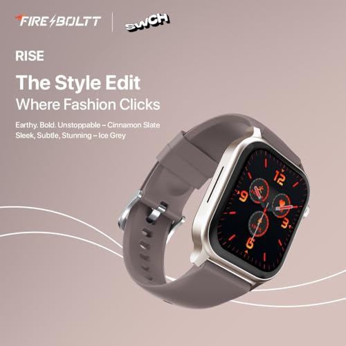 Fire-Boltt Rise 1.85" Gray Smart Watch Cinnamon Slate - Image 3