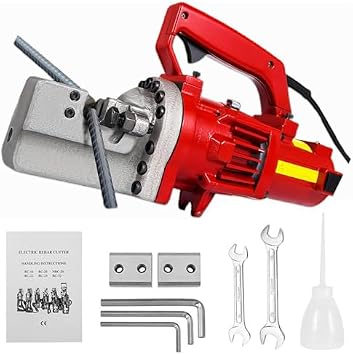 Electric Hydraulic Rebar Cutter, 1250W, Cuts Up to 20mm/25mm Steel, 3-4s Cutting Speed, Includes Storage Box, Portable Rebar Cutting Tool
