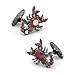 AVLUZ Crystal Scorpion Shape Cufflinks, Fashion Shirt Business Wedding Cuff Links Personalized Gift (Color : Red)