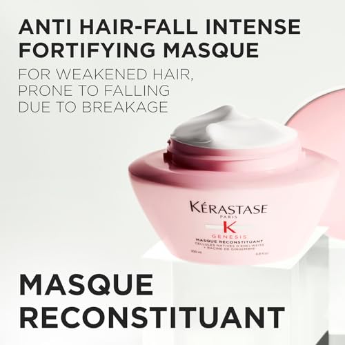 Image of Kerastase Genesis Reconstituant Hair Mask for Hair Fall Control 200ml | Anti-Hair Fall Hair Mask | Infused with Ginger Root, Edelweiss Native Cells & Arginine