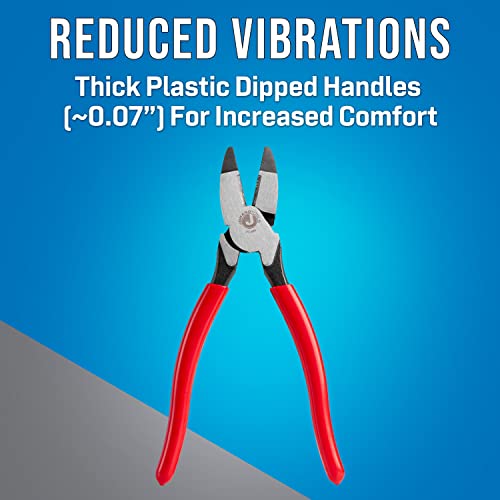 Jonard Jic-683 Linesmans B Type Side Cut Plier With Red Plastic Dipped Handle, 9-1/2" Length #TOP4