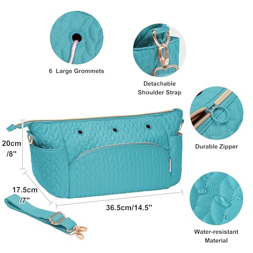 crochet bag yarn storage organizer knitting bag for crocheting accessories crochet hook case gifts for crafters teal-2