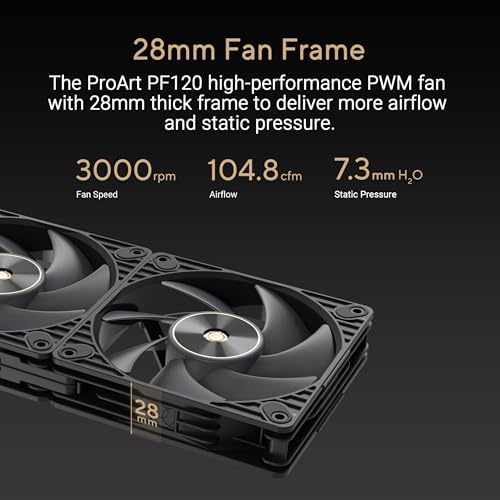 Image of ASUS ProArt PF120 120mm PWM Fan, 3000RPM, High Airflow /Static Pressure, Daisy-Chain Design