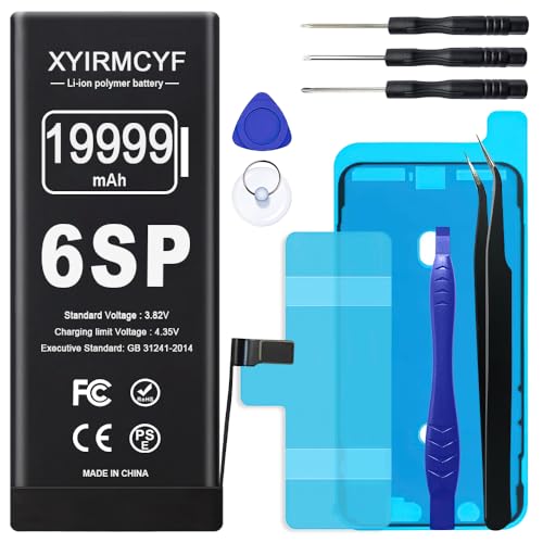 XYIRMCYF 19999mAh Super Capacity Battery Compatible with iPhone 6S Plus, 0 Cycle Li-Polymer Replacement Battery for iPhone 6S Plus, with Professional Repair Tool Kit