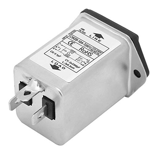 CW2B 10A T Power EMI filtr z bezpiecznikiem, gniazdo 2 w 1 125/250 V