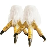 EvilCos White Eagle Claw Gloves,Dress Up Party hawk Claw Gloves Cosplay Costume Props Realistic hawk Claw Latex Eagle Mask,Suitable For Adults - 1Pair