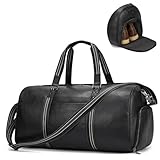 Cuir Durable : Le sac de voyage en cuir est fabriqué en cuir véritable de haute qualité, avec une doublure en tissu polyester durable. Fermeture éclair pour votre sécurité. Il offre beaucoup d'espace pour vos vêtements, chaussures, articles de toilette et autres objets. Ce sac de week-end est idéal pour les voyages en avion ou en train pour un week-end de 3 à 4 jours ou un voyage d'affaires.