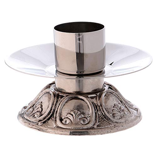Candle Holder in Silver-Plated Brass with Tripod