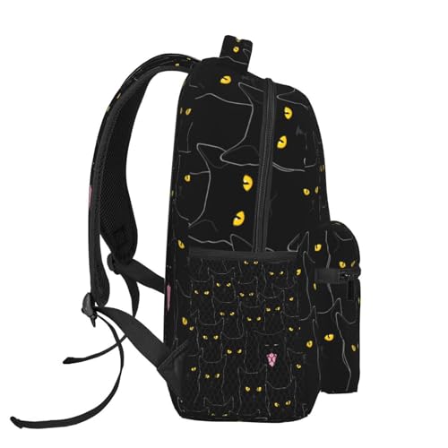 Black Cat Cool Backpack For School Laptop Bags Bookbag Big Casual Daypack For Student Girls Boys Kids Teens Travel Sports Work3