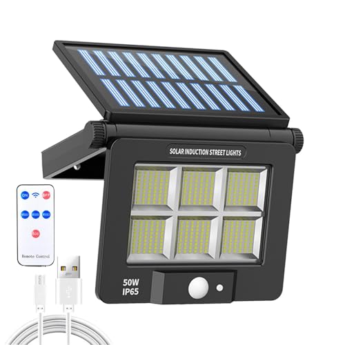 Luces solares de pared para exterior, sensor de movimiento de la calle con ángulo de 360 grados, luz inteligente y lámpara de sensación, energía eficiente al aire libre para yardas, caminos, 6,89 x