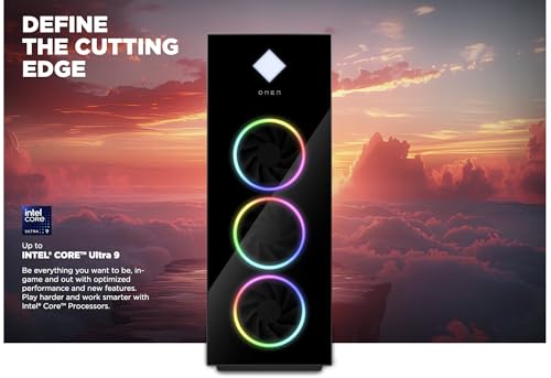 Image of HP OMEN 45L AI Gaming Desktop PC (Intel Ultra 9-285K, GeForce RTX 5090 32GB GDDR7, 64GB DDR5, 1TB PCIe SSD (256GB), RGB Fans, 360mm AIO, 1200W PSU, WiFi 6E, Bluetooth 5.4, RJ-45, Win 11 Pro)