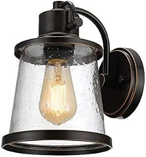 Globe Electric 44127 Charlie Outdoor Indoor Wall Sconce, LED Bulb Included, Oil Rubbed