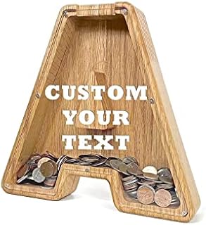 iDIY Personalised Piggy Bank, Custom Money Bank with Names, Lovely Alphabet Initial Letters Money Box for Kids Boys Girls