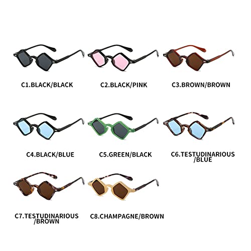 Lunettes de soleil de forme petit polygone avec rivets rétro - 7