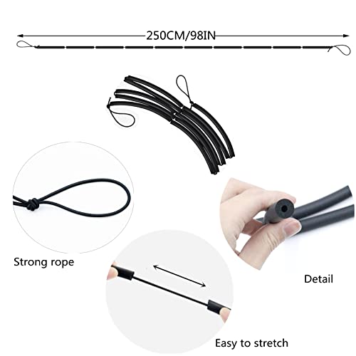 High Jump Training Equipment, 7.87 Ft Black Elastic Practice Crossbar Foam Track High Jump Bungee Cord, Field Jumping Crossbars For Beginners Men Women Track And Field Equipment Accessories #TOP3