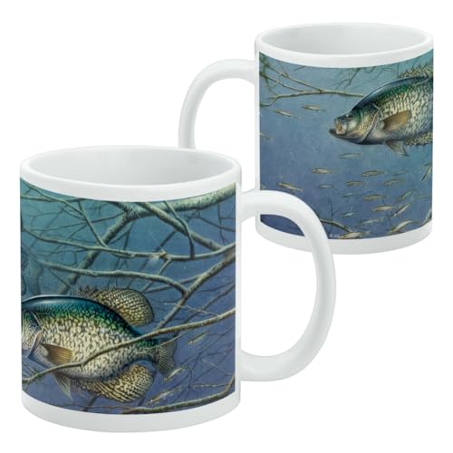 Taza de café cerámica Crappie Fishing 11oz blanca miniatura 2