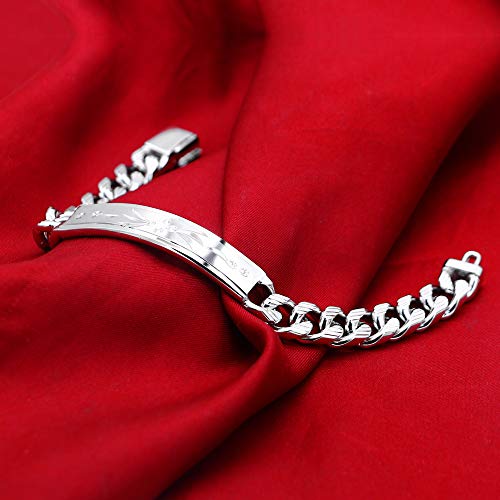 Pulsera clásica hombre 100% plata 925 tallada 10 MM miniatura 7