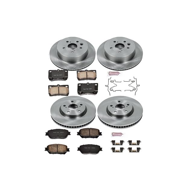 Image of PowerStop Front and Rear Brake Kit for Lexus GS300 2006 | Lexus IS250 2010-13 - Z17 Ceramic Brake Pads & Disc Rotors Replacement, KOE4072