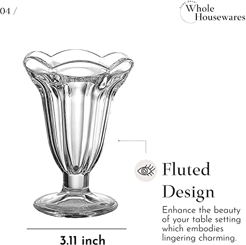 Image of MARTVIA 300ML Ice Cream Glasses Cups Dishes for Desserts, Milkshake,Fruit and Pudding Glass Serving Bowls, Perfect for Home, Restaurants and Parties Dishwasher Safe (Crystal Cups, Set of 2)