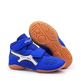 COWOX New Fighting Shoes Indoor Training Competition Boxing Shoes Rubber Magic Buckle Children Wrest