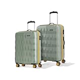 Aristocrat Comet Set of 2 Trolley Bag 56, 66cm | Small+Medium| Hard Luggage| Smooth 8-Wheel Suitcase| Combination Lock With Sturdy Zipper| Full Fabric Convipack | 3-year International Warranty (Green) Amazon Deal