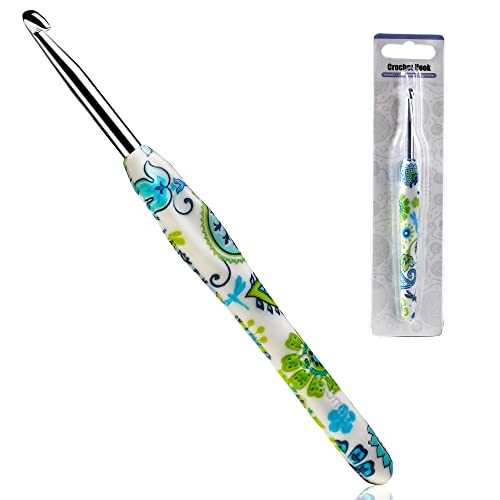 Image of 5.5mm Looen Crochet Hook, Ergonomic Handle for Arthritic Hands, Soft Rubber Grip Extra Long Knitting Needles for Crochet Beginners, Knitting Enthusiasts (5.5mm)