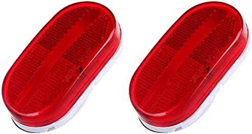 cciyu Car Marker Light 2 Pack Red Oblong/Side Marker light w/White Base Replacement fit for Camper Boat 6LED/pc