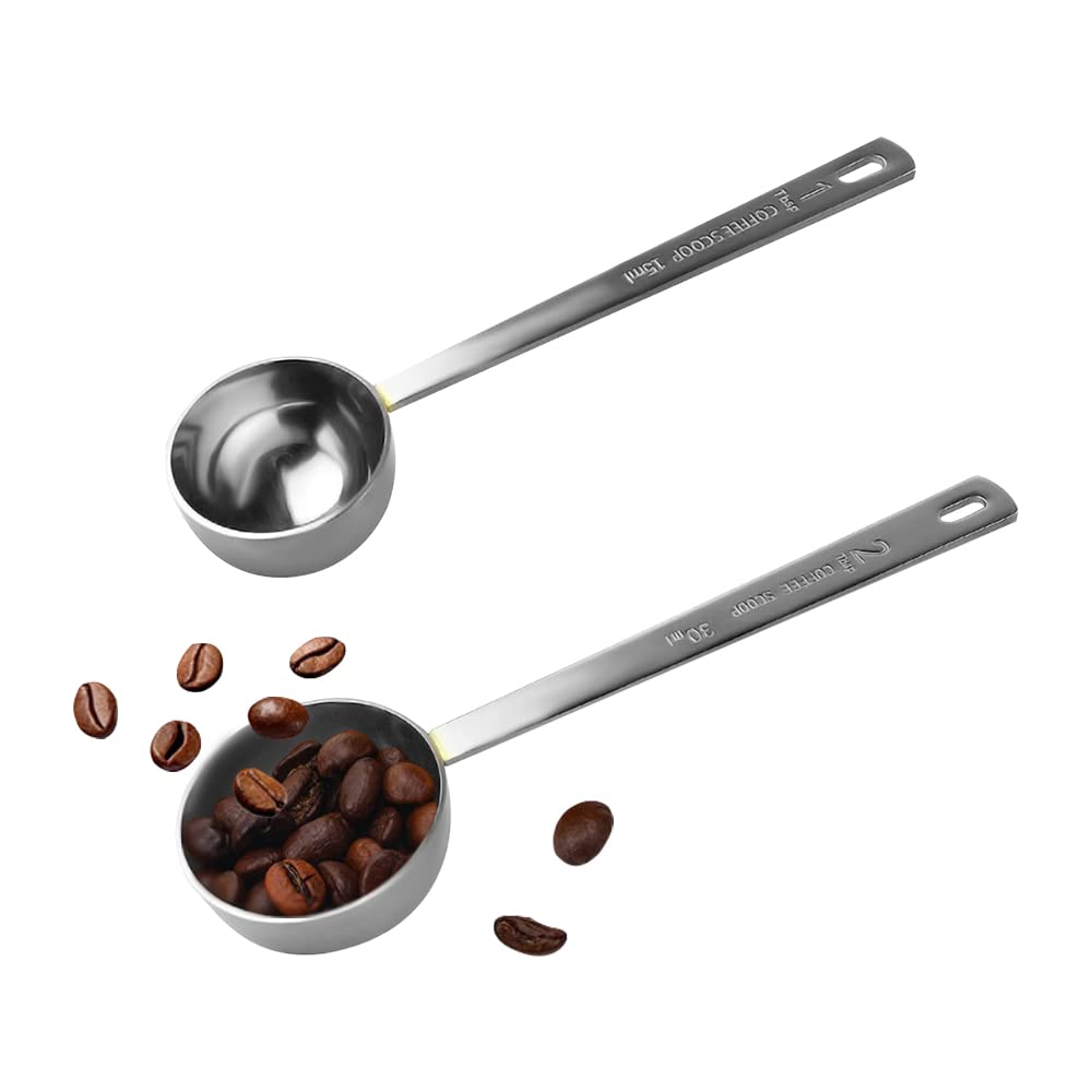 3 Set Di Cucchiai Dosatori In Acciaio Inossidabile Per Caffè - 15 Ml - Manico Lungo 25 Cm - Ideali Per Spezie, Zucchero E Polveri