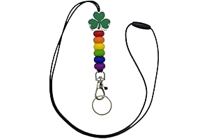 Rainbow Shamrock Silicone Beaded Lanyard: Your St. Patrick's Day Accessory!