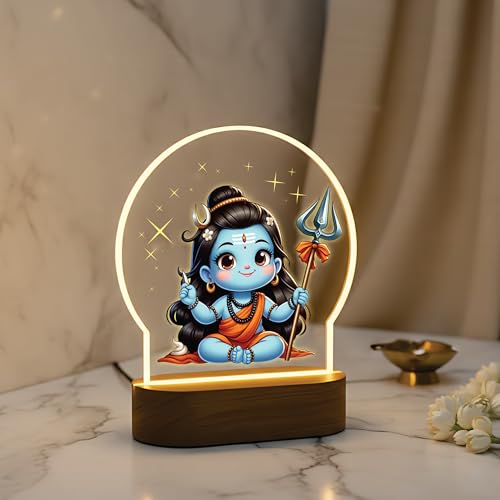 Image of Giftplease Divine Baby ShivaLED Table Lamp - Warm Glow Spiritual Night Light - Cute Bal Shiva Decor for Pooja Room, Meditation Space, & Kids' Bedroom - Premium Religious Gift & Home Accent GL 14