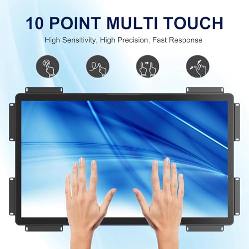 Image of FHD Industrial Touch Display, 32 Inch Open Frame Capacitive Touch Monitor, Commercial Touch Screen Display with HD-MI VGA Ports, Large Open Frame Design Touch Screen