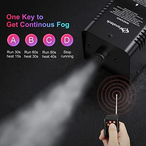 Fansteck Fog Machine, Portable Wireless Remote Control Halloween Smoke Machine with High Output of 2000CFM and Fuse Protection for Disco, DJ, Party, Stage, Wedding, Xmas
