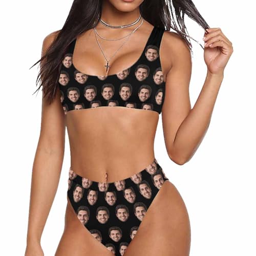 Custom Face Bikini Swimsuit Personalized Face Bathing Suit for Women with Photo Picture