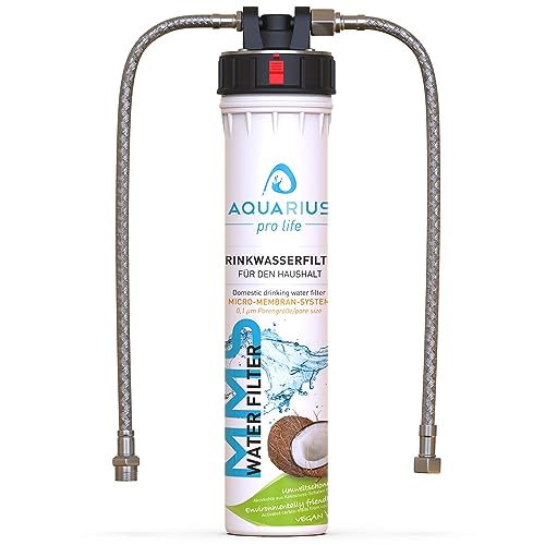 AQUARIUS pro life ® - Trinkwasserfilter - 0,1 Mikron Porengröße - Micro-Membran-System - bis zu 11.200 Liter/Jahr - Aktivkohlefilter...