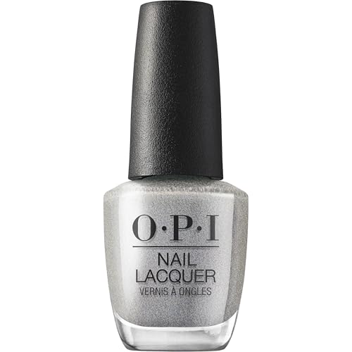 OPI Nail Lacquer OPI’m Frosted | Semi-Sheer Soft Cool Holographic Silver Shimmer Chip Resistant Nail Polish | Good Enough to Treat Collection | Holiday 2025