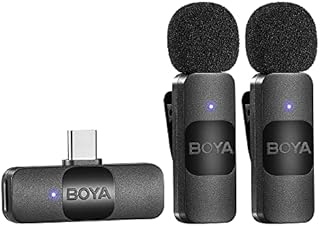 BOYA BY-V20 bezprzewodowy mikrofon USB-C, mini mikrofon klapowy do smartfona z systemem Android/typu C, laptopa, do rozmów na YouTube, podcastów, Facebooka, nagrywania wideo