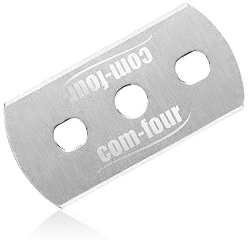 Foto von com-four® Ceranfeldschaber mit 12 Klingen - Glasschaber rostfrei für die Küche - Zeranfeldkratzer mit rutschfestem Griff und Klingenschutz - Kochfeldschaber, Herdschaber (01 Stück + 12 Klingen)