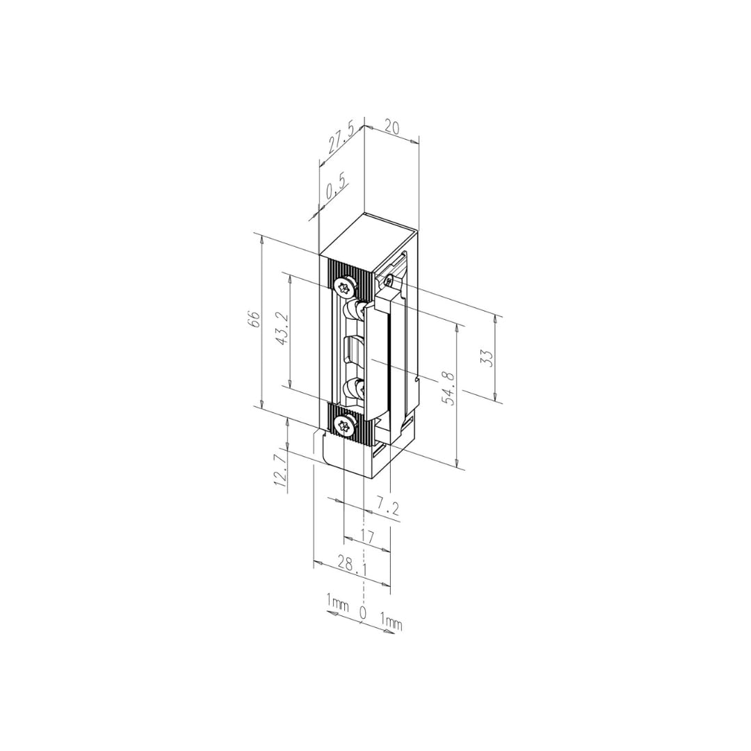 ASSA ABLOY 332®.208 RR AK RR PROFIX® 1 O.STULP, Türöffner 332.208-E91, Ohne Schließblech, 12 V DC, DL/DR und horizontale universelle Einbaulage, Radius-Keeper