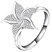 Produktbild WZYMNJZ Mode Frauen Silber Farbe Glänzende Kubikzircon Nette Windmühle Blume Ehering Für Dame Kreative Punk Ring Geschenk