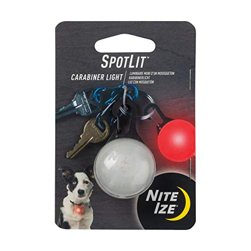 Nite Ize SpotLit Clip-On LED Light with Carabiner, Weather Resistant, Eco Package, Red, SLG-06-10, Red, Eco Pkg