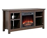 TV Stand with Electric Fireplace Wood Mantel for TV Up to 52' Fireplace Television Stand Console...