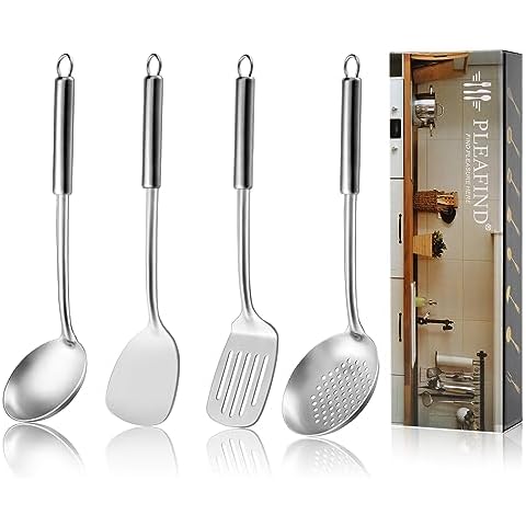 Pleafind 4-Pcs Stainless Steel Utensils Set Cover