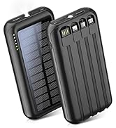 Power Bank 26800mAh, Portable Charger Usb c 4 Output 3 Input, Phone Charger Power Bank with 4 Cab...