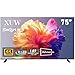 XUW 75 Zoll UHD 4K Smart TV, D-LED Hintergrundbeleuchtung Fernseher, randloses Design, HDMI USB DVB-T2/S2 RJ45 Schnittstelle, großer Bildschirm für Wohnzimmer, Schlafzimmer, Heimunterhaltung - schwarz