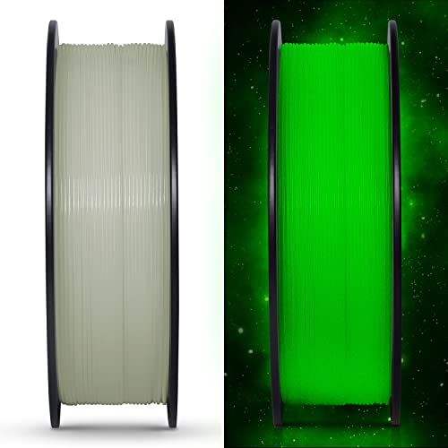 Image of Glow in the Dark PLA Filament 1.75mm Green, Consistent Diameter + /- 0.03mm, Vacuum Packaging, Compatible with Various 3D Printers, 1KG Spool