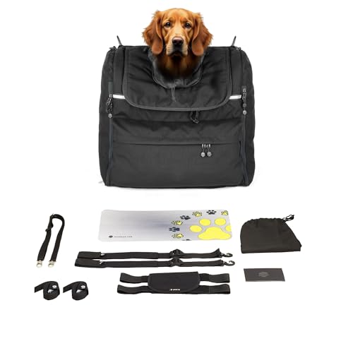 Trasportino per cani di grossa taglia (~11-20kg), impermeabile, portatile, triplo sistema di ventilazione, borsa da moto per Sissy bar, portapacchi o sella.